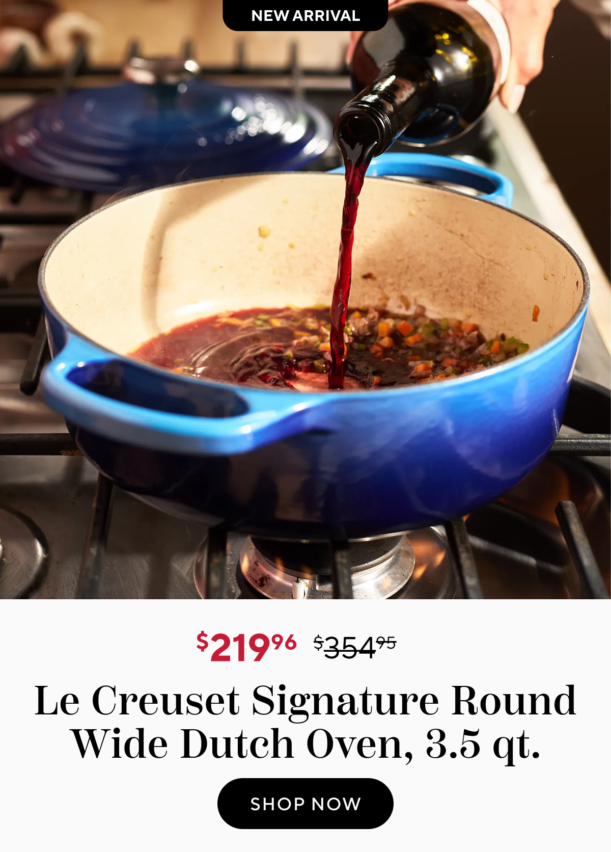 New Le Creuset Signature Round Wide Dutch Oven, 3.5 qt.