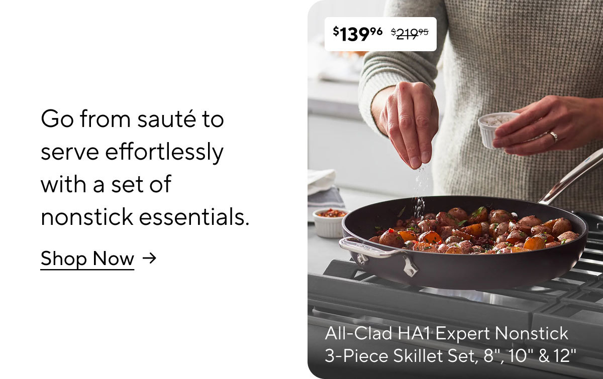 All-Clad HA1 Expert Nonstick 3-Piece Skillet Set, 8