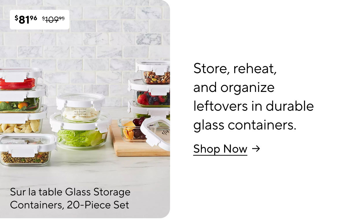 Sur la table Glass Storage Containers, 20-Piece Set