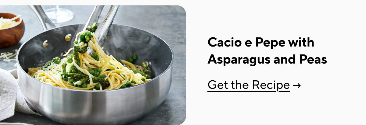 Cacio e Pepe With Asparagus And Peas
