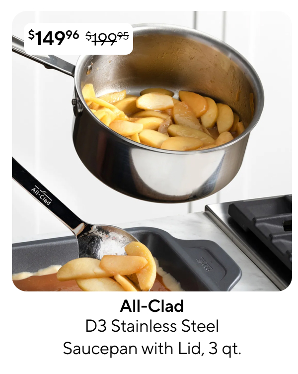All-Clad Stainless Steel Saucepan with Lid, 3 qt.    