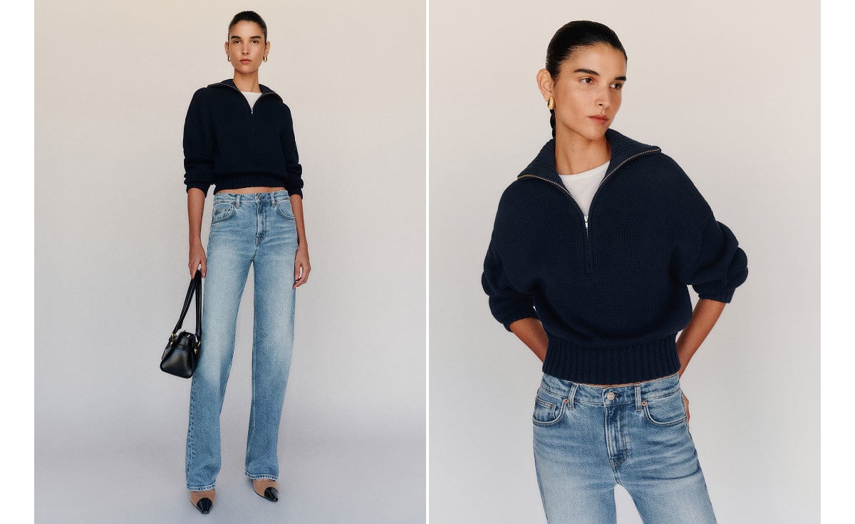 Miles Stretch Mid Rise Straight Leg Jeans