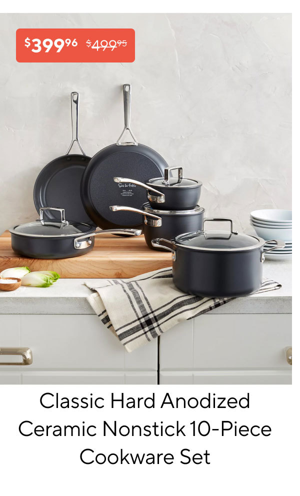 Sur la table Classic Hard Anodized Ceramic Nonstick 10-Piece Cookware Set