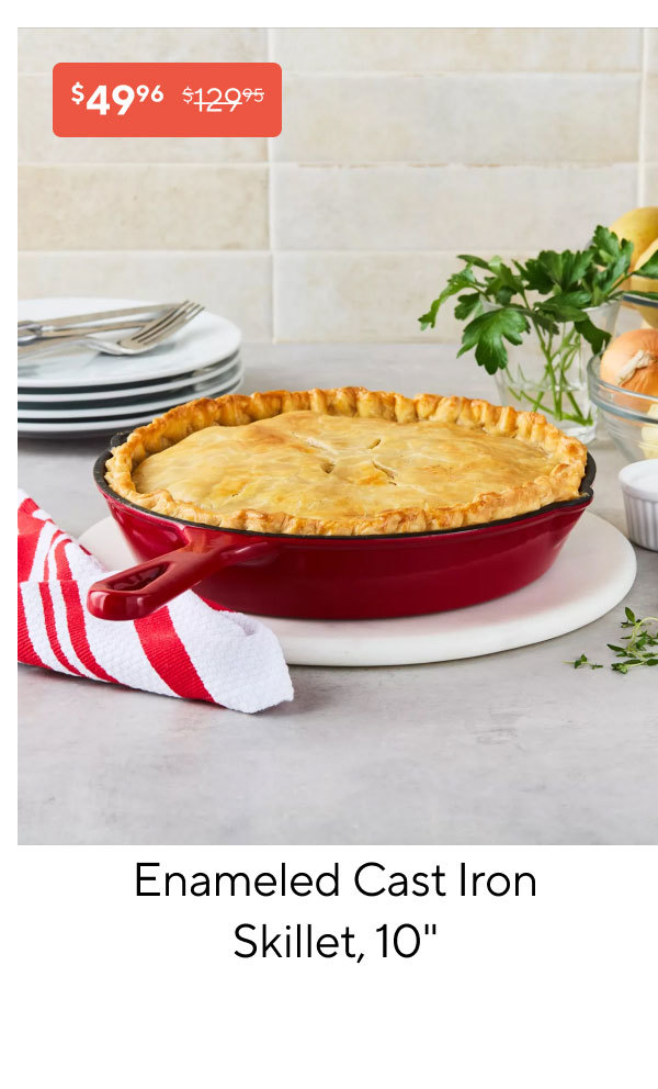Sur la table Enameled Cast Iron Skillet, 10
