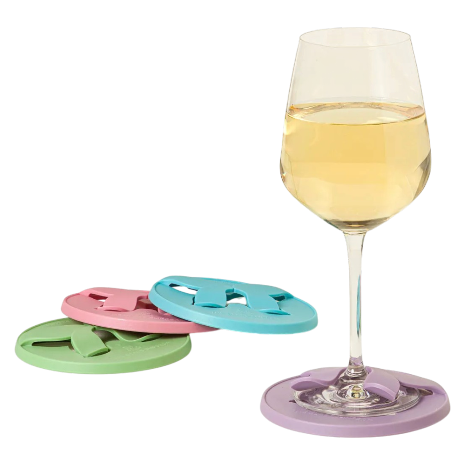 Uncommon Goods No-Spill Wine Glass Coasters, 4-Pack