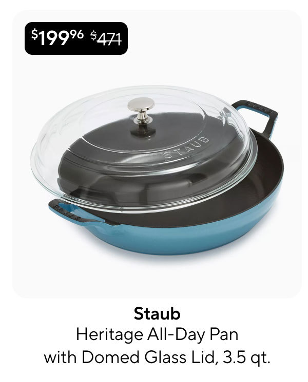 Staub Heritage All-Day Pan with Domed Glass Lid, 3.5 qt