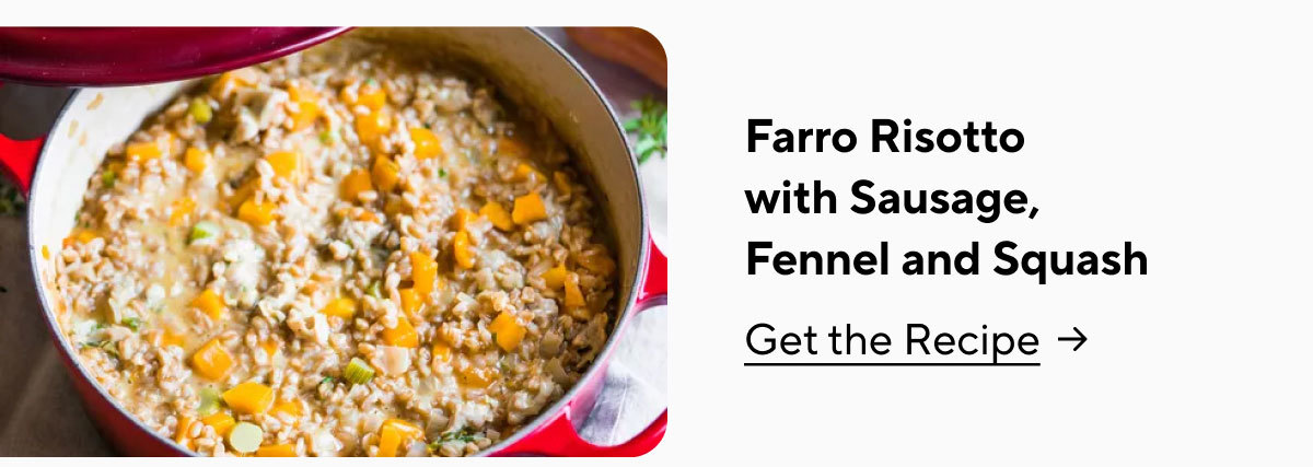 Farro Risotto With Sausage, Fennel And Squash 