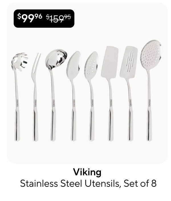 Viking Stainless Steel Utensils, Set of 8