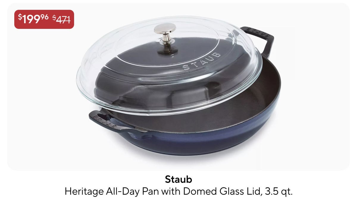 Staub Heritage All-Day Pan with Domed Glass Lid, 3.5 qt.