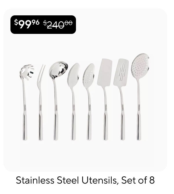Stainless Steel Utensils, Set of 8