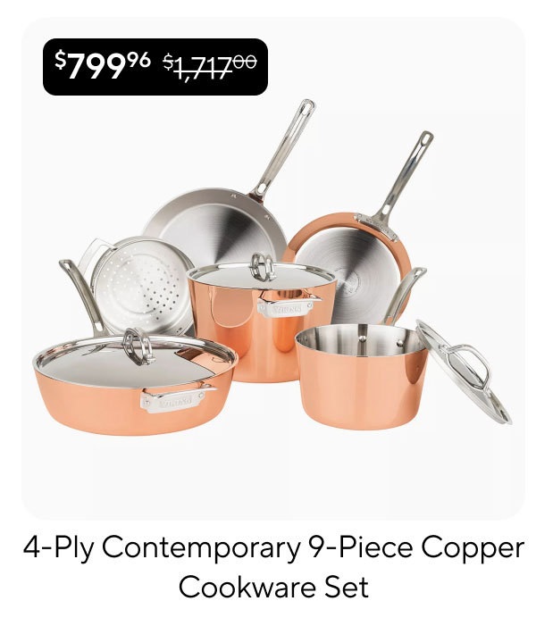 4-Ply Contemporary 9-Piece Copper Cookware Set