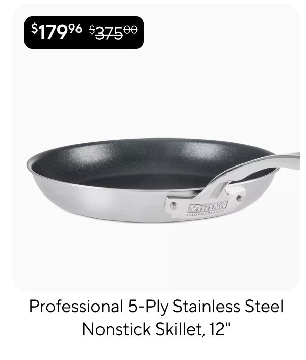 Professional 5-Ply Stainless Steel Nonstick Skillet