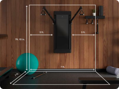 Tonal 2 wall-mounted home gym in a compact workout space