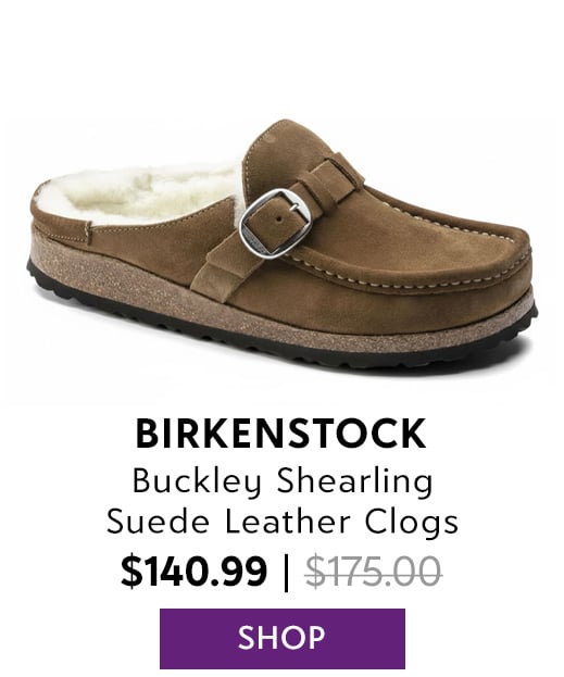 Birkenstock Buckley Shearling Suede Leather Dark Tea