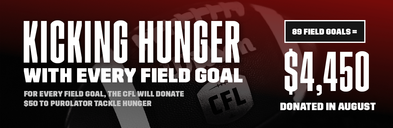 Kicking Hunger with every field goal throughout the CFL regular season