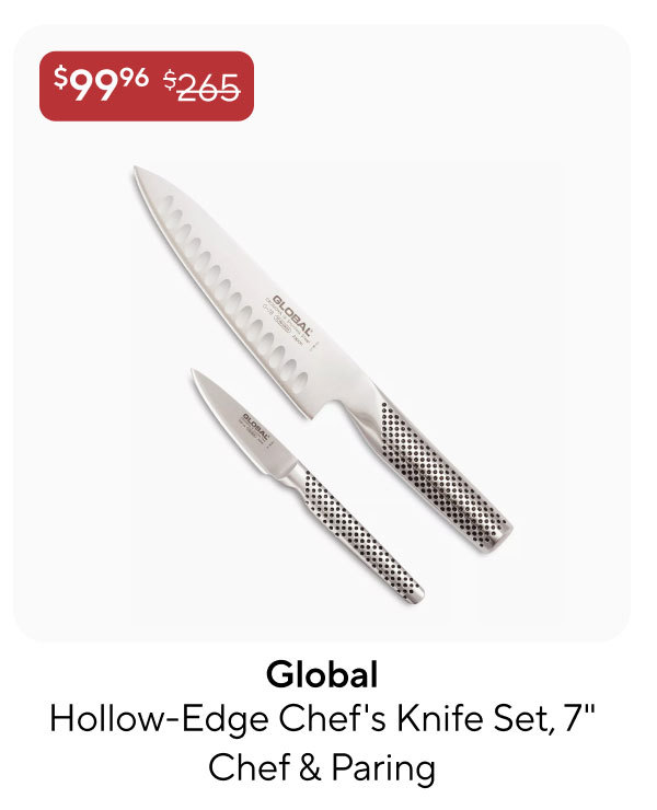 Global Hollow-Edge Chef's Knife Set, 7