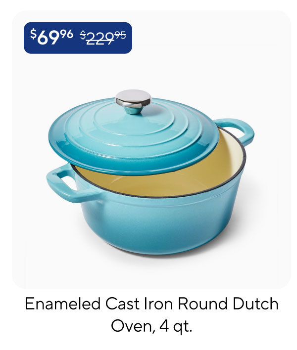 Sur la table Enameled Cast Iron Round Dutch Oven, 4 qt.