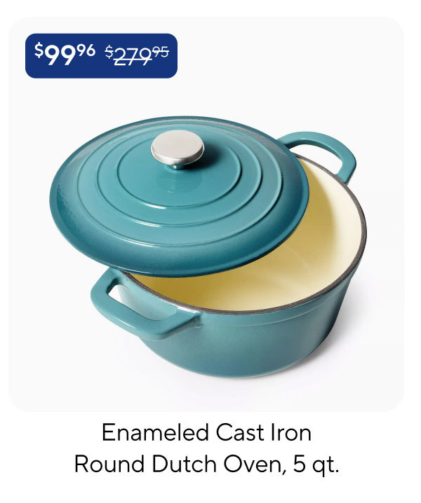 Sur la table Enameled Cast Iron Round Dutch Oven