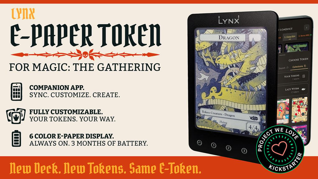 Electronic E-Paper Token for MTG