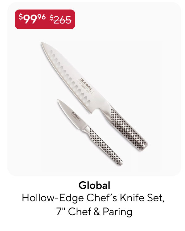 Global Hollow-Edge Chef's Knife Set, 7