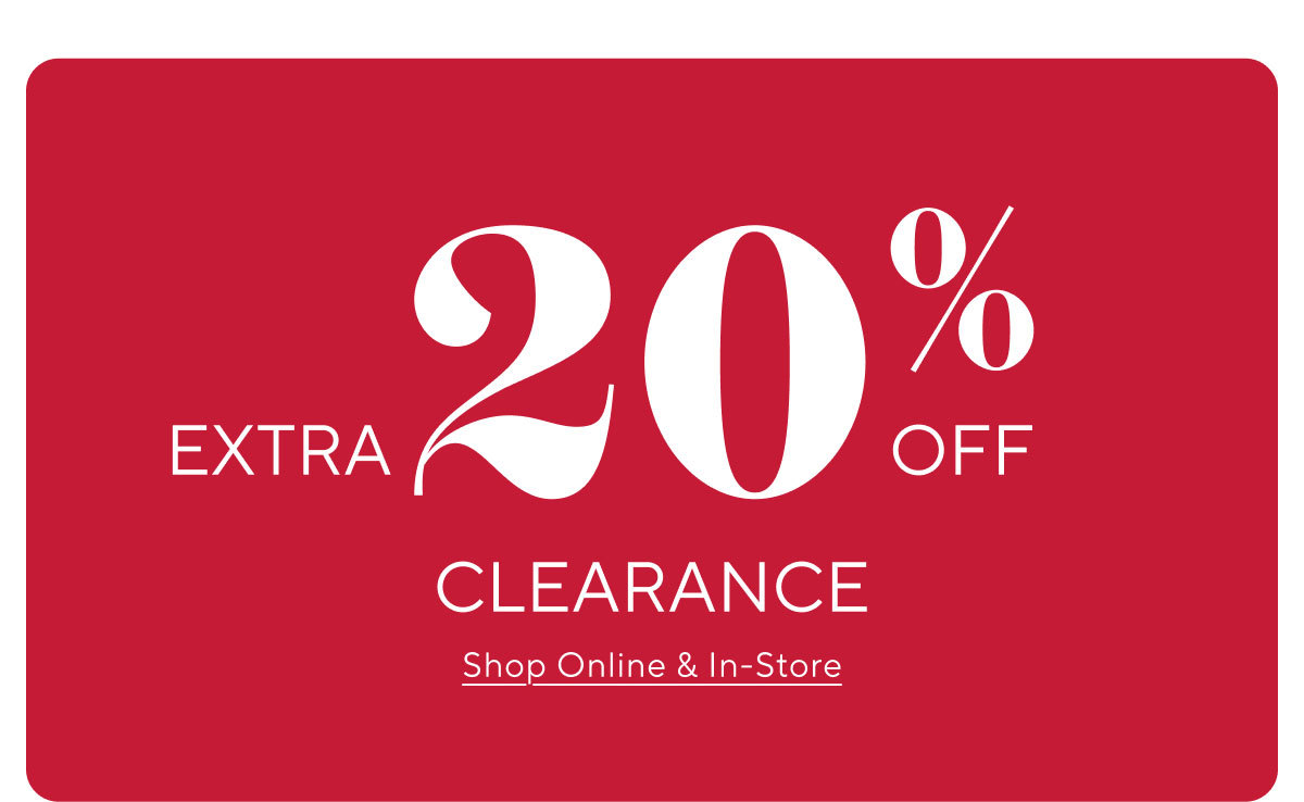 Extra 20% Off Clearance