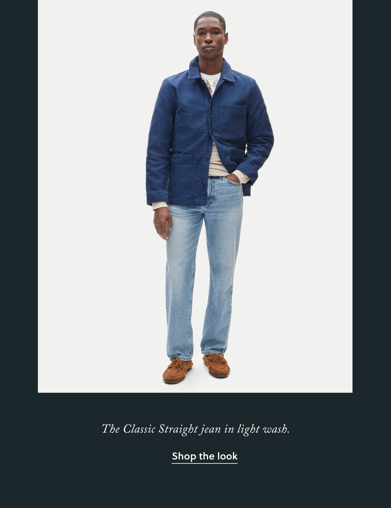 The Classign Straight jean in light wash. Shop the look.