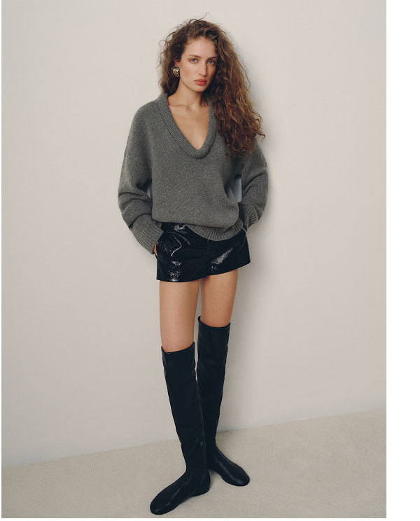 Veda Taylor Low Rise Leather Micro Short
