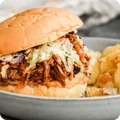 a slow cooker pulled pork sandwich