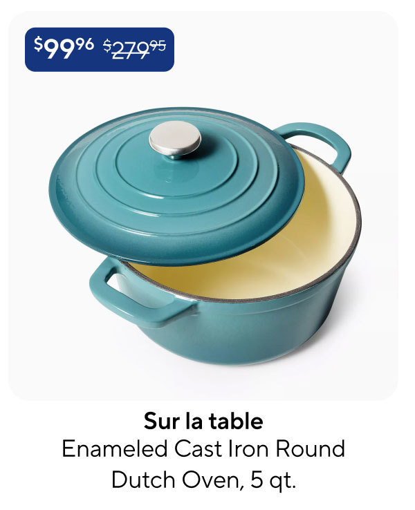Sur la table Enameled Cast Iron Round Dutch Oven, 5 qt.
