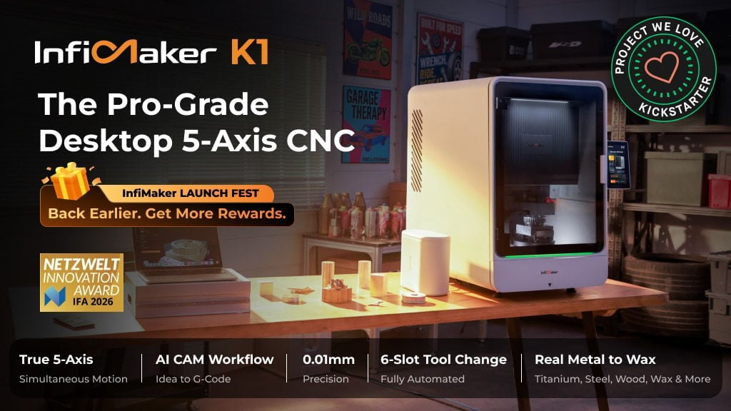 InfiMaker K1: Pro-Grade Desktop 5-Axis CNC InfiMaker K1: Pro-Grade Desktop 5-Axis CNC