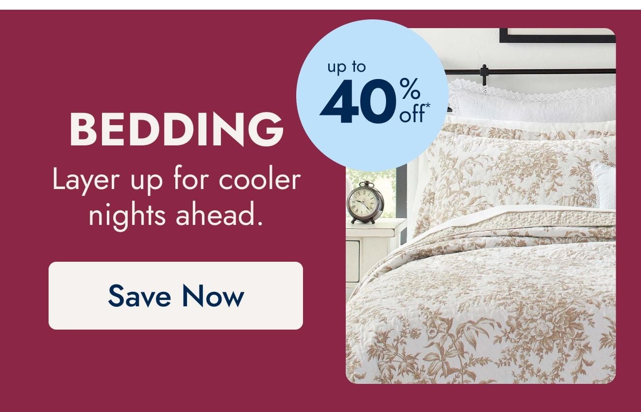 Bedding Up to 40% off