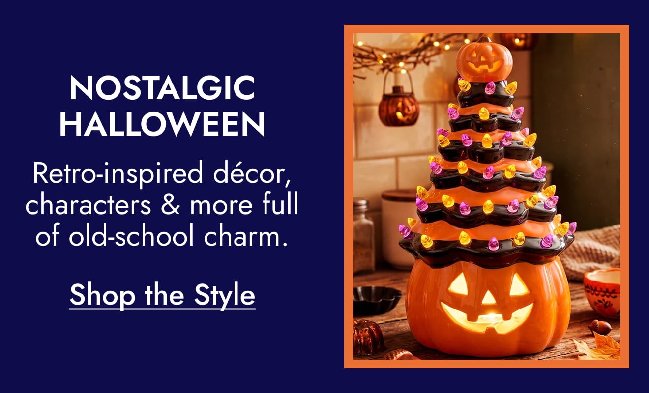 Nostalgic Halloween - retro-inspired décor, nostalgic characters, and more accents full of old-school charm.