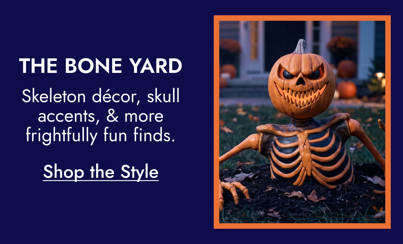 The Bone Yard - Skeleton décor, skull accents, and more frightfully fun finds