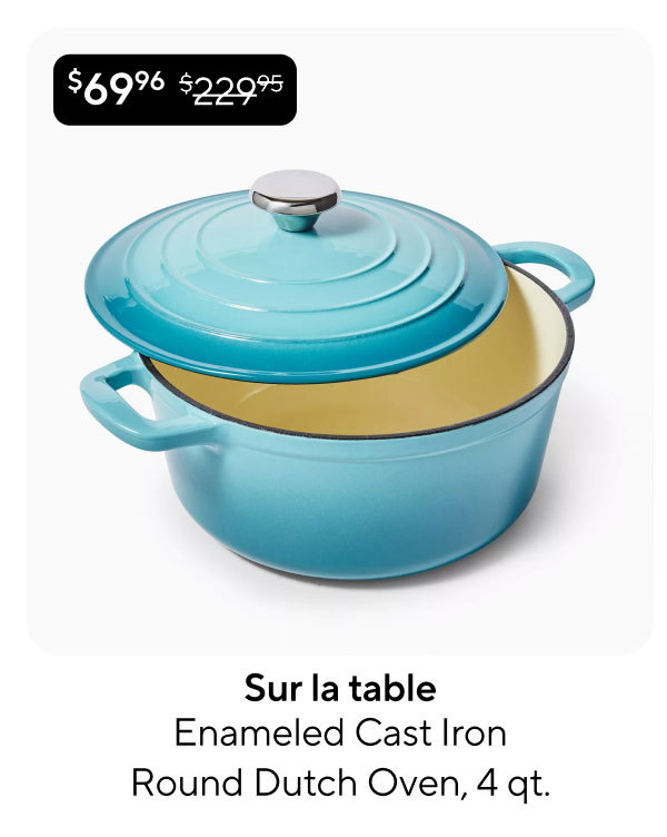 Sur la table Enameled Cast Iron Round Dutch Oven, 4 qt.