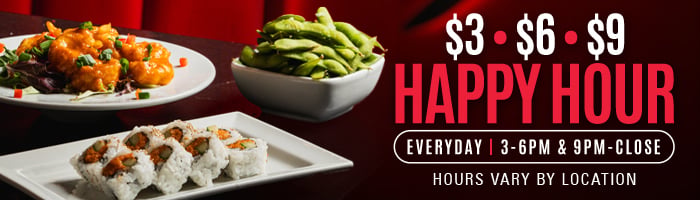 Happy Hour Menu $3 $6 $9 | Delicious Sushi & Cocktails | RA