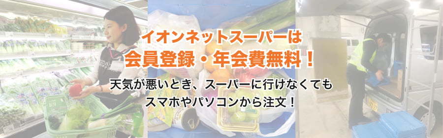 イオンネットスーパーは会員登録・年会費無料! 天気が悪い時、スーパーに行けなくてもスマホやパソコンから注文!