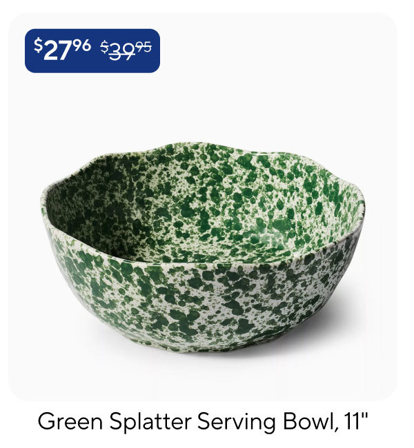 Green Splatter Serving Bowl, 11