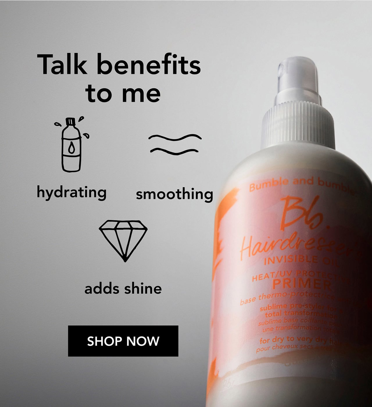 Talk benefits to me | hydrating | smoothing | adds shine | SHOP NOW