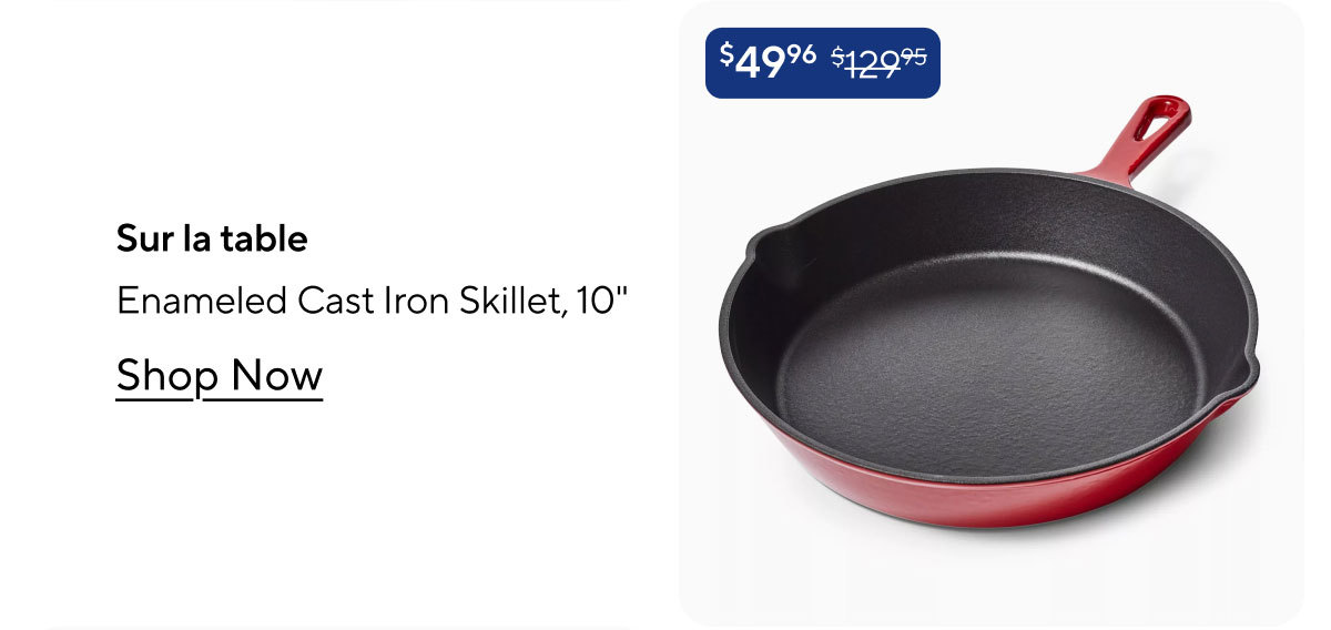 Sur la table Enameled Cast Iron Skillet