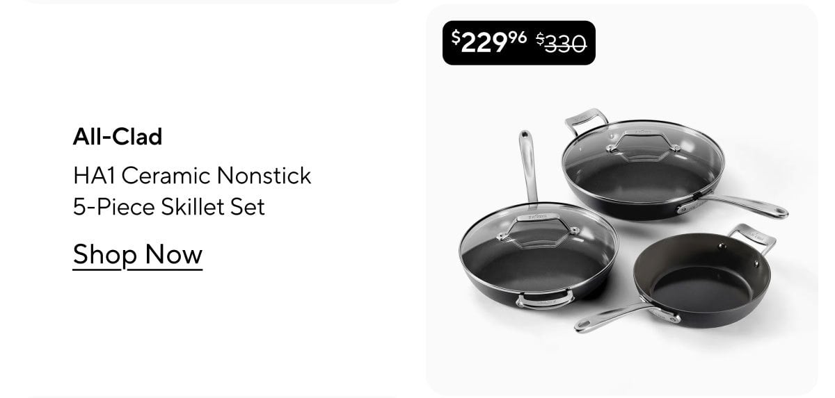 All-Clad HA1 Ceramic Nonstick 5-Piece Skillet Set