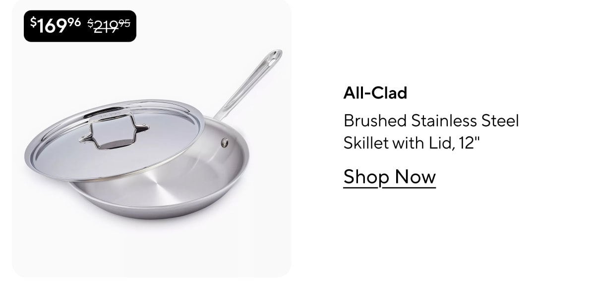 All-Clad D5 Brushed Stainless Steel Skillet with Lid