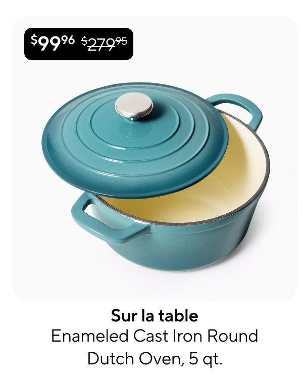 Sur la table Enameled Cast Iron Round Dutch Oven, 5 qt.