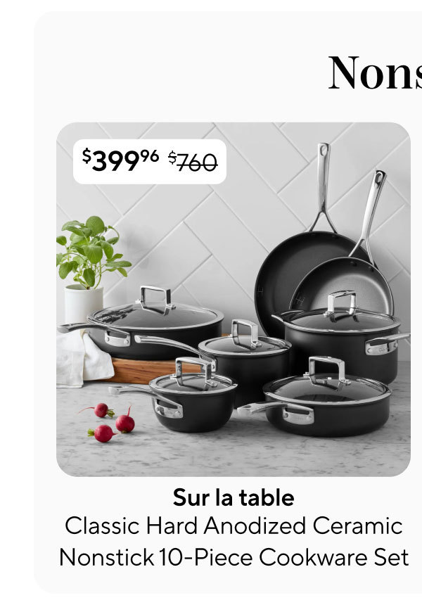 Sur la table Classic Hard Anodized Ceramic Nonstick 10-Piece Cookware Set