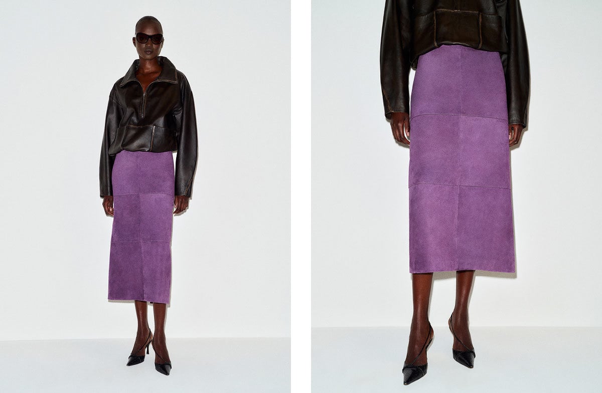 Veda Cole Low Waist Leather Maxi Skirt