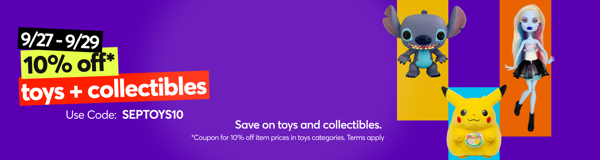 Coupon for 10% off Toys & Collectibles