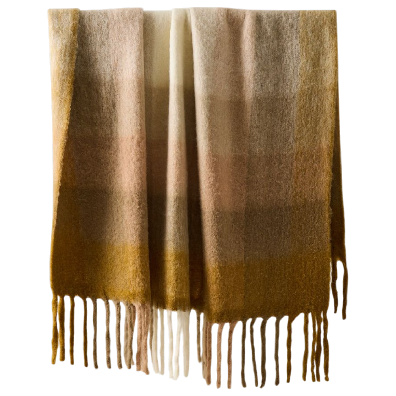 West Elm Faux Mohair Framed Ombre Throw in Honey