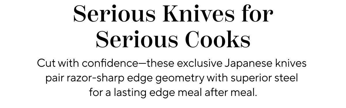 Serious Knives for Serious Cooks