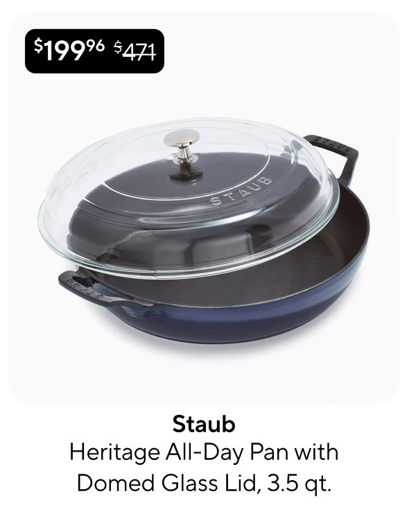 Staub Heritage All-Day Pan with Domed Glass Lid, 3.5 qt.