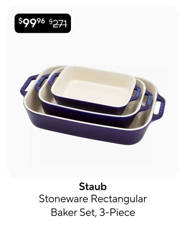 Staub Stoneware Rectangular Baker Set, 3-Piece