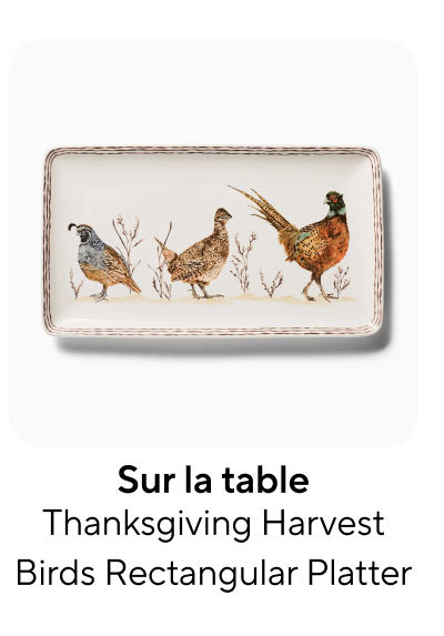 Thanksgiving Harvest Birds Rectangular Platter